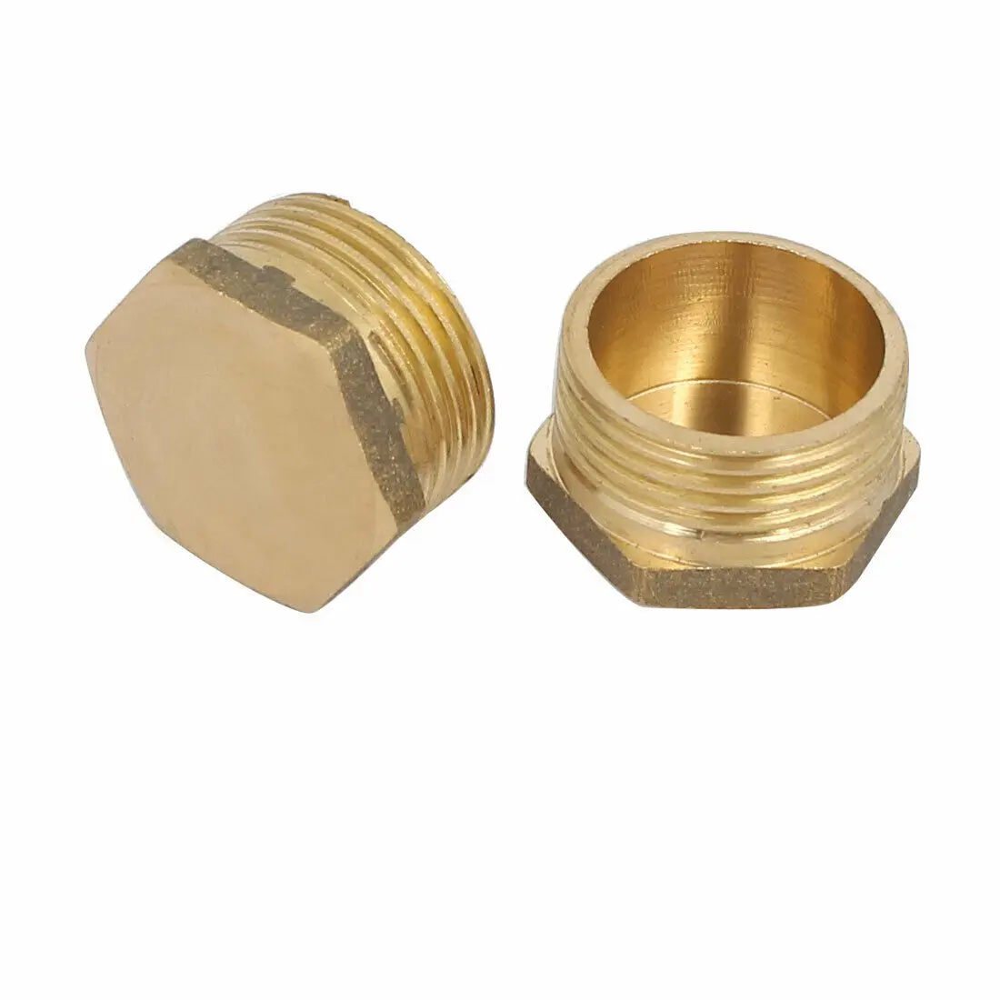 

3/4BSP Male Thread Brass Hex Head Pipe Cap Stopper Cover Fitting 2pcs