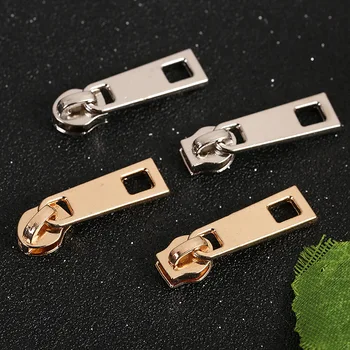 

10pcs 5 # 3 # Square hole zipper puller for metal luggage clothes shoes shoes zipper