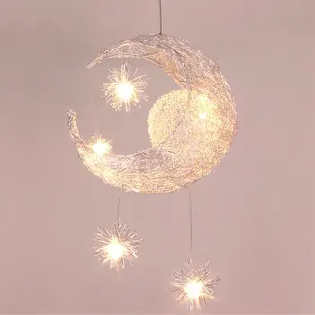 

LED Pendant Light Modern Moon Star Shape ChandelierLamp Chandelier Ceiling Creative Decoration Warm Color
