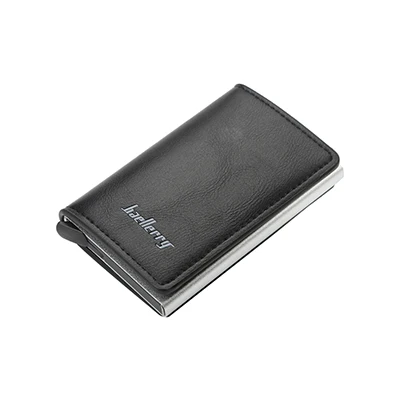 Держатель кредитной карты Бумажник Алюминиевый мужской женский металлический кошелек для карт пакет визитных карточек протектор RFID Блокировка металла - Цвет: black