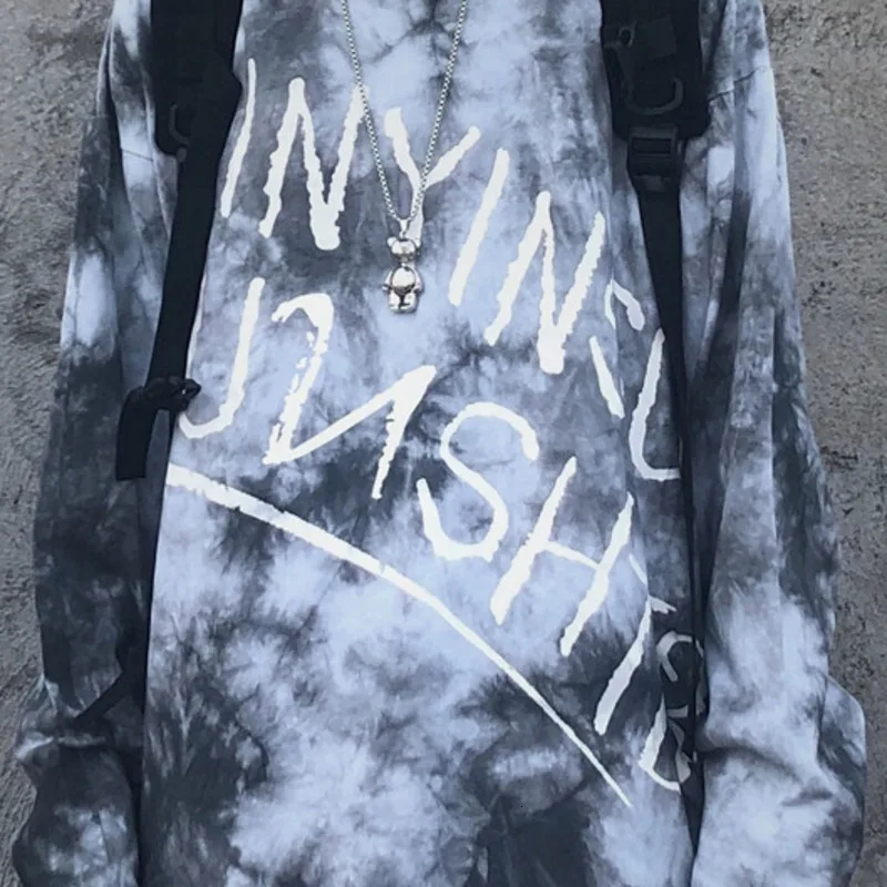 Hip Hop T-shirt Men Fashion Tie-dye Letter Print Casual Cotton Long-sleeved T Shirt Man Streetwear Wild Loose Tshirt Men Tops Hip Hop T-shirt Men Fashion Tie-dye Letter Print Casual Cotton Long-sleeved T Shirt Man Streetwear Wild Loose Tshirt Men Tops