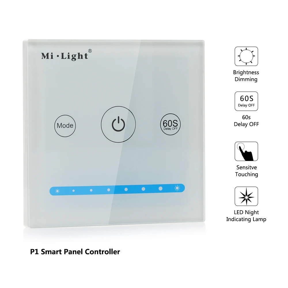 P1 Mi Light Smart Touch Panel Dimming Controller Adjust Brightness for LED Strip Lighting