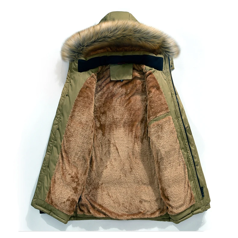 Goedkoop Winterjas Mannen Plus Size 6XL 7XL 8XL Dikke Warme Parka Fleece Bont Hooded Toevallige Jasje Zakken Windbreaker Uitloper, GA488