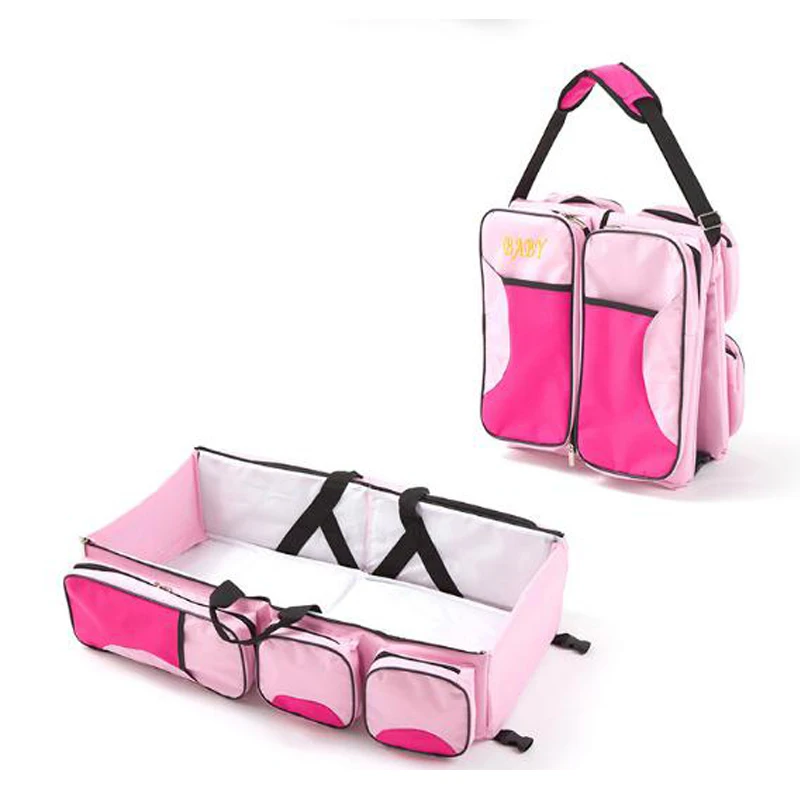 Maternity Bag Backpack For Mom Mother Changing Multi-function Folding Travel Diaper Baby Bag - Цвет: bag bed F 1 pcs