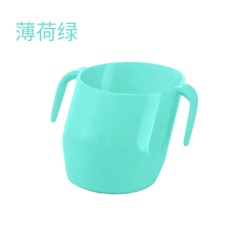 Baby Oblique Mouth Cup Leakproof Infant Learning Drinking Cups Tumble Resistant Baby Drinking Cups For Baby Kids - Цвет: Зеленый