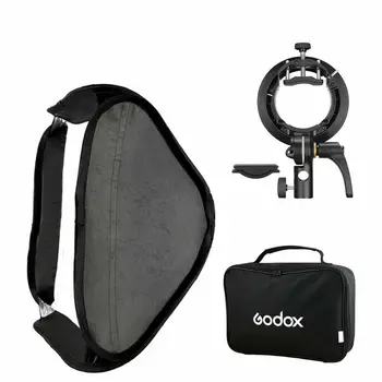 

JINTU 60X60cm Godox SFUV6060 Pro 2in1 Photo Studio Kit Softbox+S2-type Flash Speedlite Bracket Fr AD200Pro TT350 V860Ⅱ AD400pro