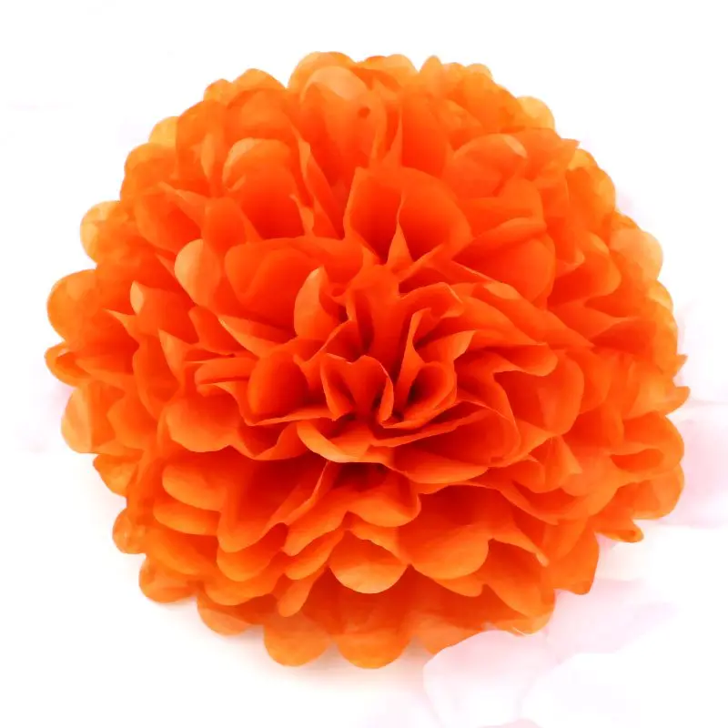 orange red 12 см/15 см/20 см/25 см/30 см/35 см(для детей в возрасте от 4 до 14 лет дюйма), свадебных платьев, декоративных изделий и Бумага помпонами шарики-Помпоны вечерние дома декоративная ткань/День Святого Валентина Декор - Цвет: orange red