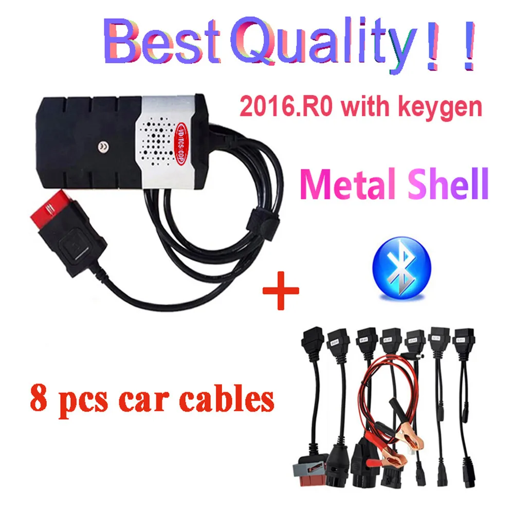 vci с Bluetooth для delphis VD DS150E CDP TCS CDP PRO. R0 keygen OBD автомобили Грузовики OBDII Диагностический кабель+ 8 шт. Автомобильный Кабель - Цвет: Bluetooth with Cable