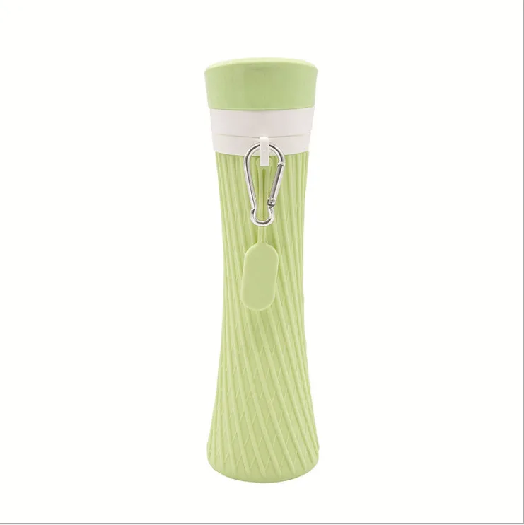 500 мл силиконовая складная спортивная чашка креативная портативная дорожная бутылка простой стиль спортивные бутылки - Цвет: Зеленый