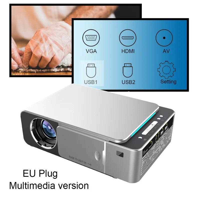 style A-white Мини-проектор Full 1080P lcd проектор 4k 3500 HDMI USB 1080p Портативный кинотеатр умный Wifi проектор - Цвет: style A-white