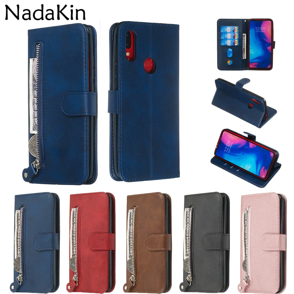 

Zipper Wallet Book Phone Case Shell for Xiaomi Mi 9T A2 Lite Redmi 7 6 Pro Note 7 K20 Luxury Flip Leather Cover With Card Slots