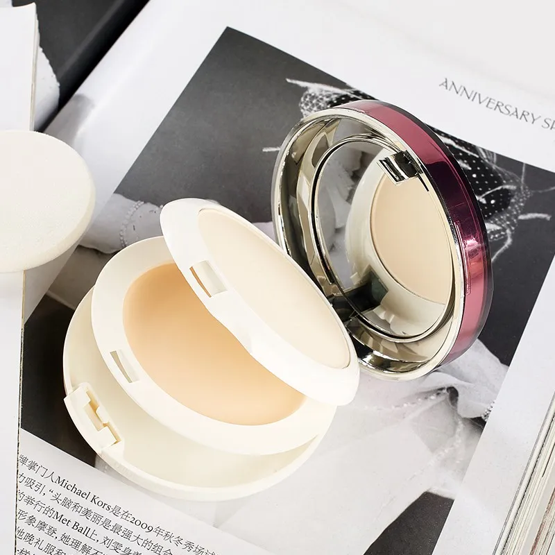 Pressed Powder Lasting Oil-control Waterproof Moisturizing Concealer Smudge-proof Face Powder Makeup Tool