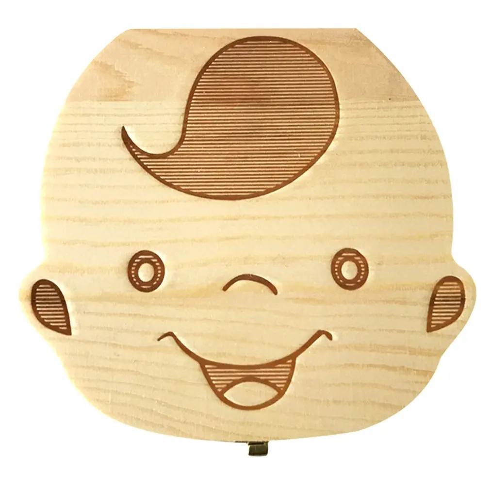 Деревянные детские волосы Лиственные коробка для хранения зубов пуповины Коллекционная коробка креативный деревянный подарок твердая деревянная коробка для хранения