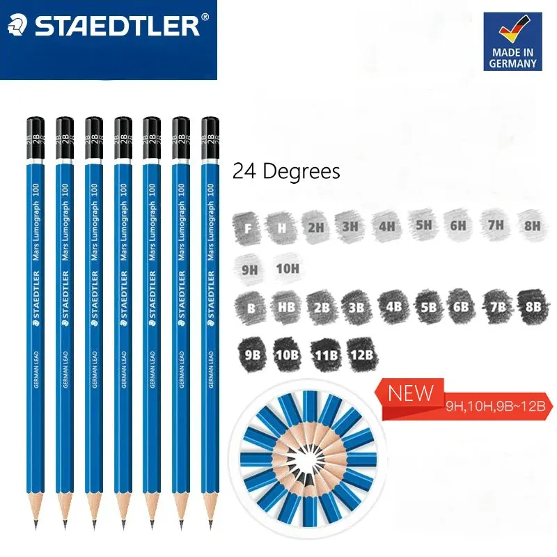 Набор из 3 предметов Staedtler Mars 100 LumographArt художники Эскиз Рисование синий баррель