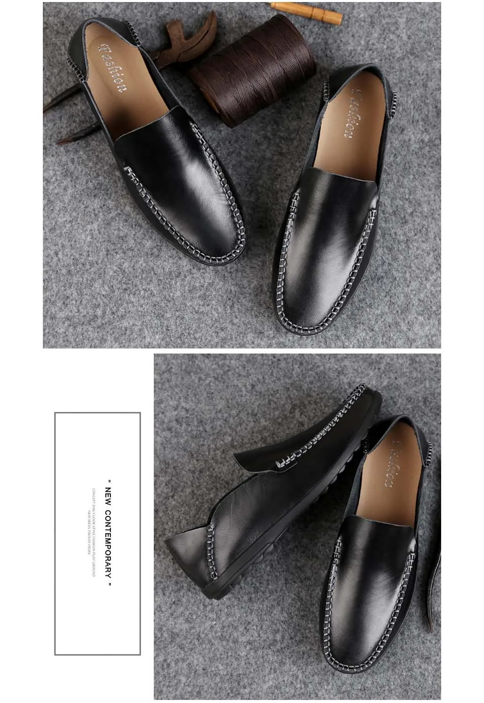 Rommeal/мужская повседневная обувь Мокасины без застежки удобная мужская обувь из спилок дышащие Лоферы для вождения на плоской подошве