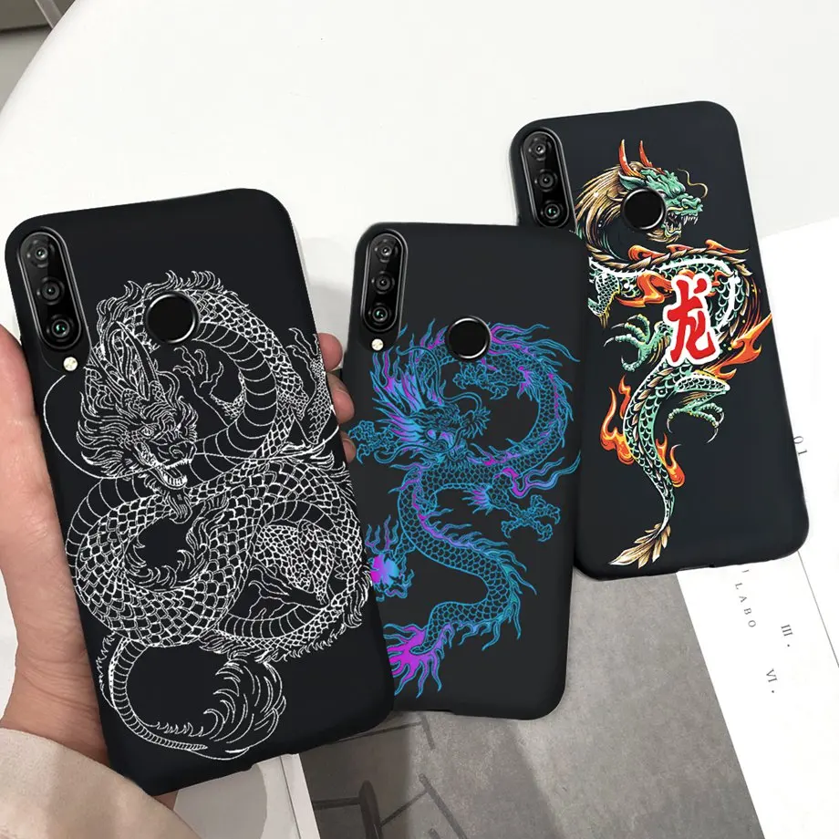 Per Huawei P30 Pro Custodia Cool Dragon Custodia Morbida In Silicone Nero Per Huawei P30 Lite P 30 Mar-L01A Cover P30Lite 2020 Paraurti Coque