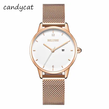

CandyCat Watch Ms. Students Korean Version of The Simple Fashion Waterproof Temperament Women's Watch Mesh Belt Steel Belt