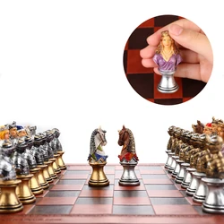 Playing Cards History Theme Chess Figures 32 Painted Chess Pieces Embossed Board Style Multi-choice Board Game Gift Collection