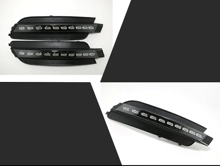 Qirun led drl дневные ходовые огни для Audi A6L 2012- с динамическим движущимся желтым поворотным сигналом