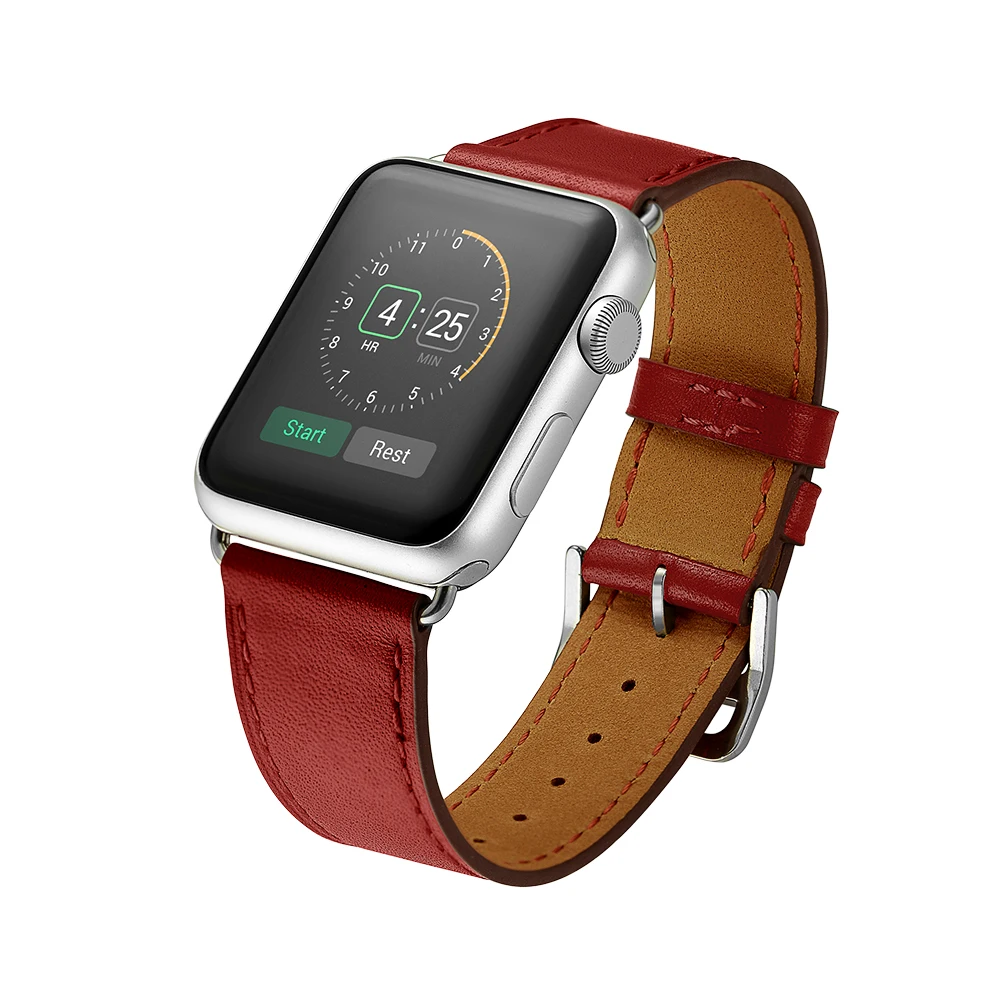 Ремешок из натуральной кожи для Apple Watch 42 мм 44 мм 38 мм 40 мм аксессуары для часов кожаный ремешок для часов Ремешок для iWatch браслет