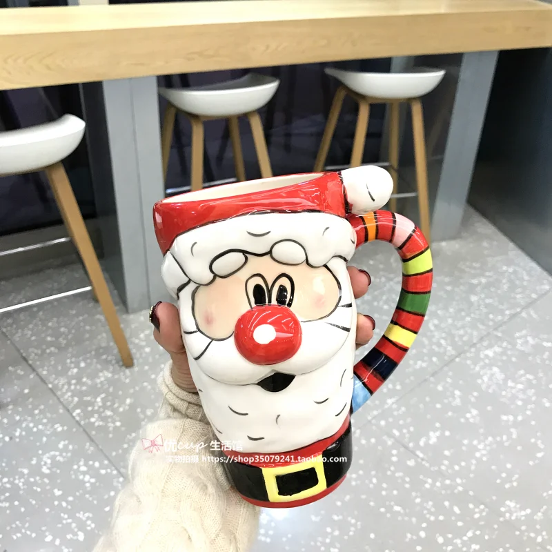Творческий керамический кофе чашки Рождество милые кружки для кофе большой емкости прекрасный мультфильм Рождественский подарок молока чашки подарки на день рождения