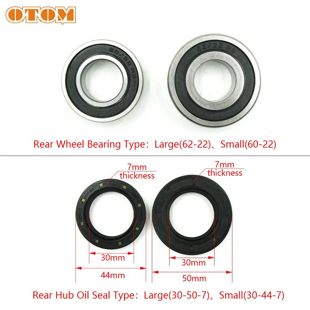 OTOM Hub Bearing Oil Seals Kit Motorcycle Front Rear Wheel For YAMAHA WR250F WR426F WR450F YZ450F YZ400F Dirt Bike Enduro Parts for wheel hub oil seal bearing set