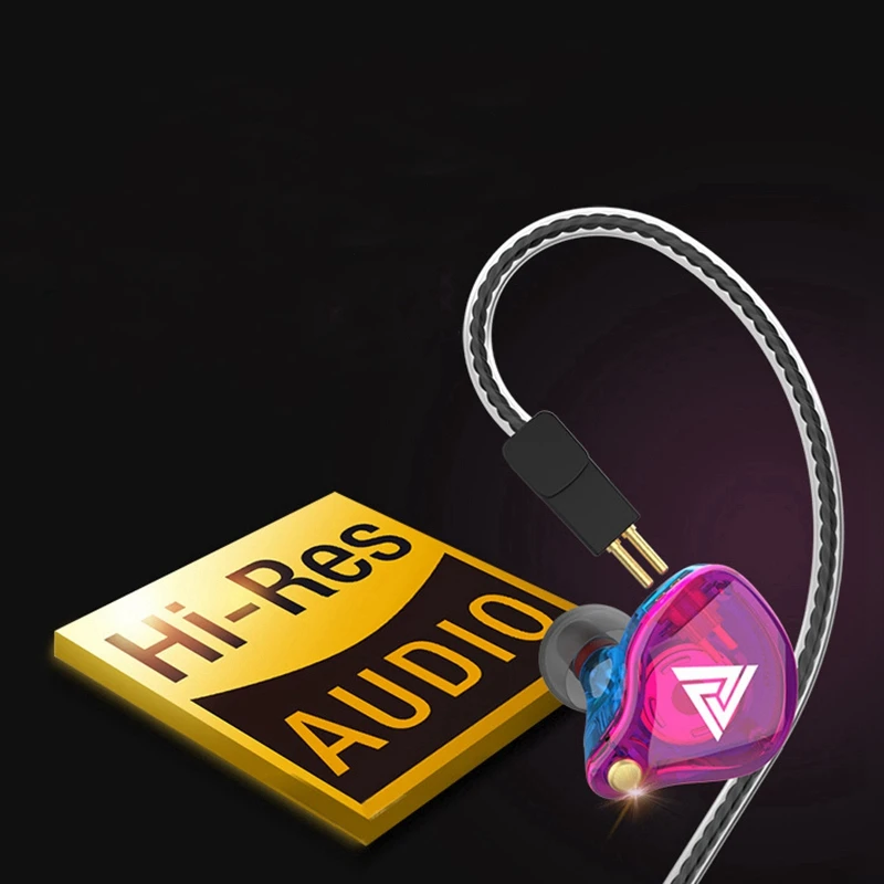 QKZ Vk4 In Ear 3 5mm Wired Dynamic Headphones 2 Unit Monitoring Noise Reduction HIFI Headphones for Phones Computers