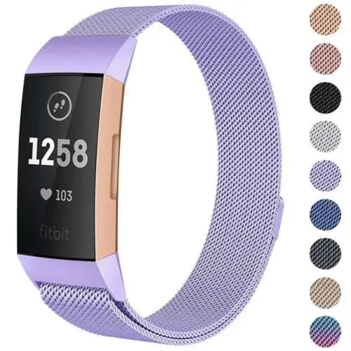 BEESCLOVER для Fitbit Charge 3 Замена ремешка Миланская лента магнит из нержавеющей стали
