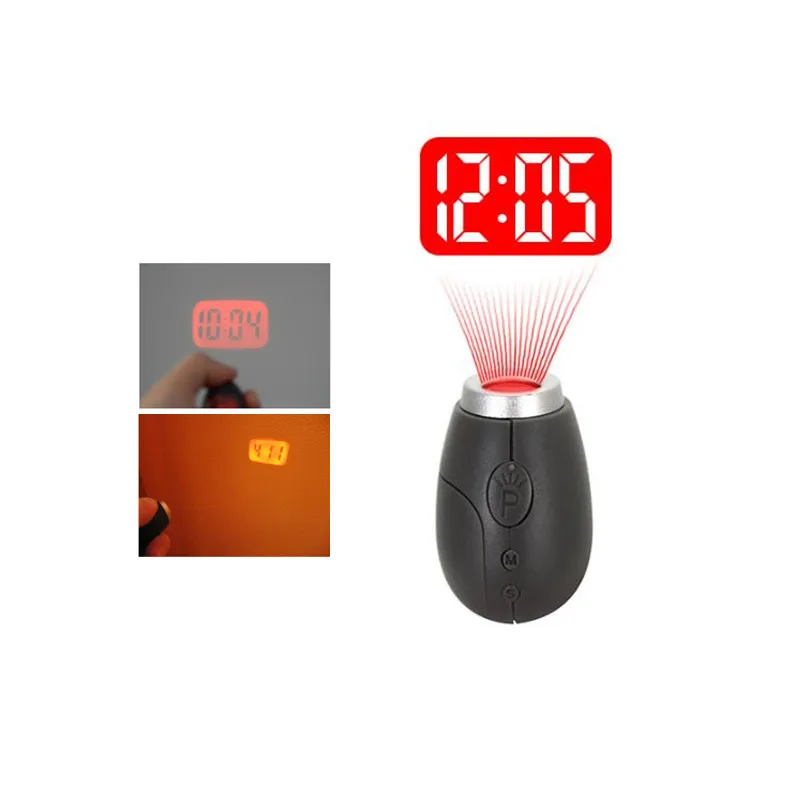 Creative Mini Alarm Clock Digital Projection Clock Led Keychain Design