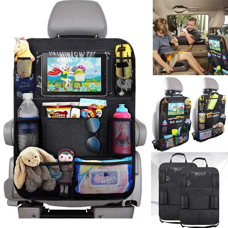 2Pcs Car Seat Back Protector Cover for Children Baby Kick Mat Protect Storage Bag