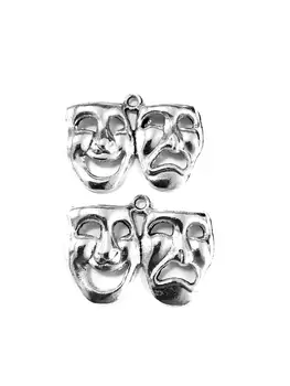 

10pcs Laughing and crying mask charms pendant 31x23mm antique silver ornament accessories jewelry making DIY base material
