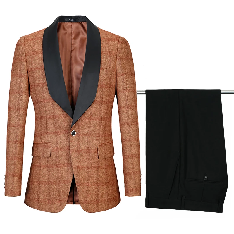 

2020 French style Made Men Suits for Wedding Groom Slim Fit Suit With Pants 2pcs Men Tuxedo Suit Casual Prom Best Man Blazer