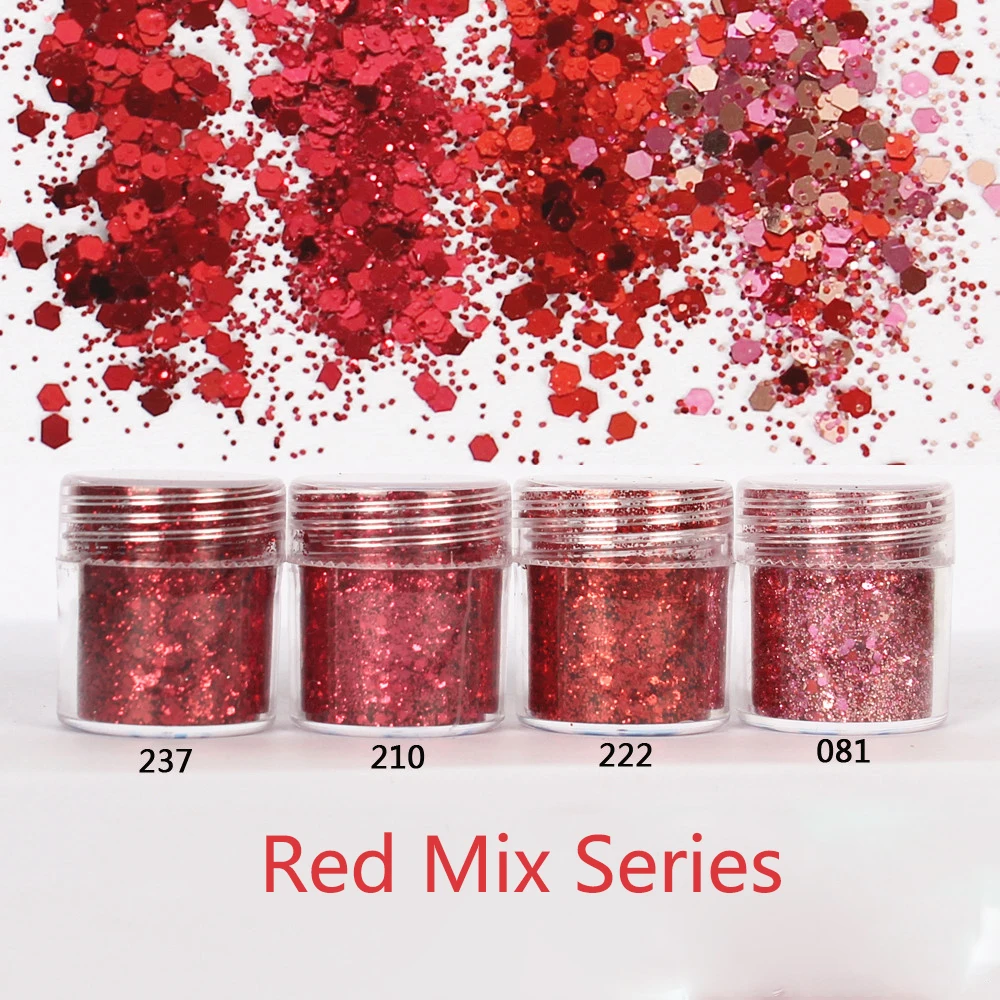 10 мл/3 мл серия Red Mix блеск для ногтей разноцветные Блестящие Блестки лица тела