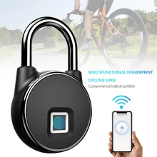 

Fingerprint Padlock Smart Keyless Bluetooth Lock Unlock Anti-Theft Padlock Door Case Lock For Android IOS System Suitable