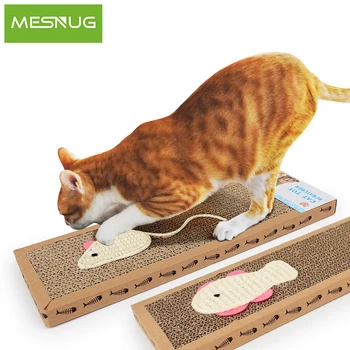 

MESNUG Eco-friendly Corrugated Cat Scratcher Durable Sisal Mouse Pattern Recyclable Cardboard Kitten Scratching Pad Furniture
