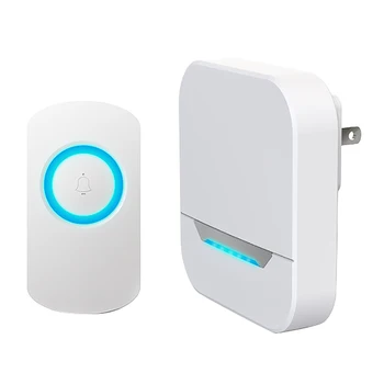 

Wireless Doorbell Waterproof Chimes Wireless Kit with LED Flash Wireless Doorbells for Home US Plug