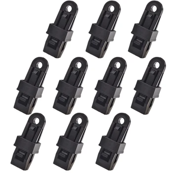 

10Pcs Clamp Tarp Clips Awning Trap Clips Jaw Tent Snaps Hangers Camping Clamp Clips Tent Tighten Lock Grip for Outdoors Camping