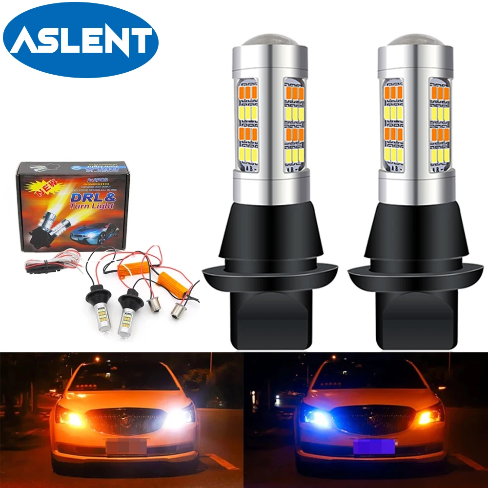 

1156 P21W PY21W BA15S BAU15S W21W WY21W T20 7440 42SMD DRL LED Light Daytime Running Light+Turn Signal Dual Mode External Lights