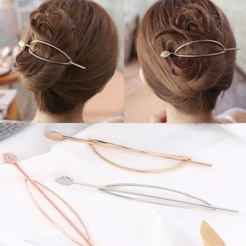 

Simple Geometric Elliptical Hollow Out Hairpin Elegant Retro Oval Shape Rose Gold Hair Clip Barrette Women Gift Hair Accessories
