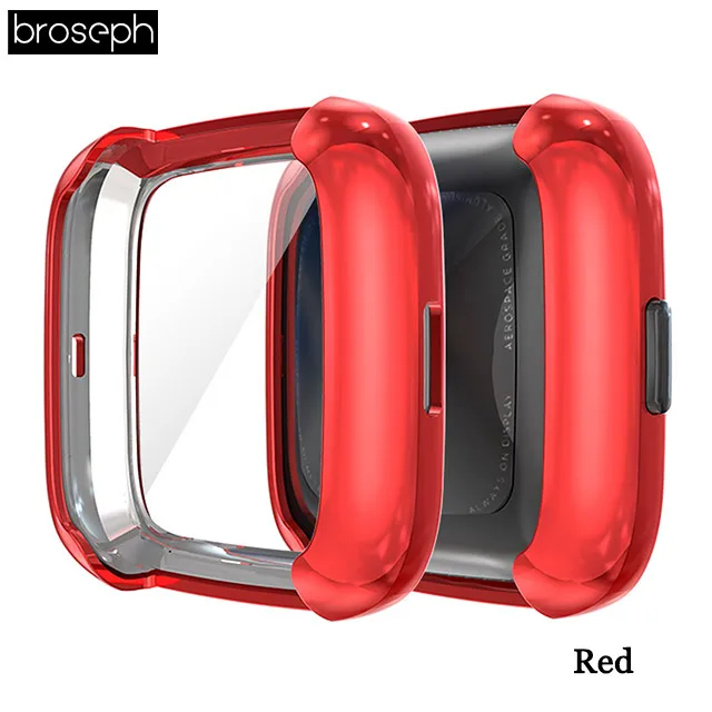 Red Чехол для часов для Fitbit Versa 2 мягкий ТПУ защитный чехол s Чехол Для Fitbit Watch ударопрочный Смарт-часы аксессуары - Цвет: Red