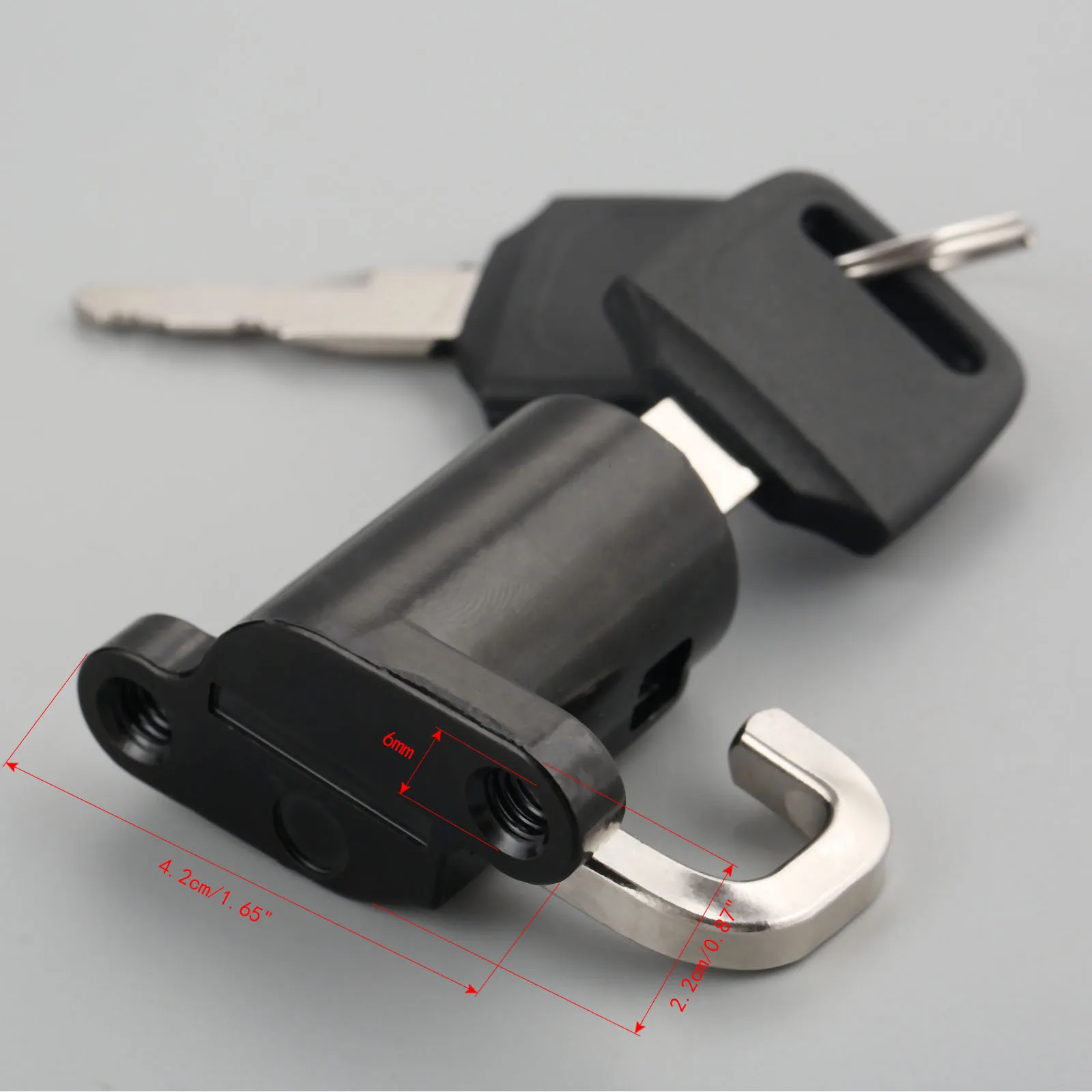 

Universal Motorcycle Helmet Lock Motorbike Scooter Helmet Lock Car-Styling Hanging Hanger Hook Helmet Lock Hook with 2 Keys Set