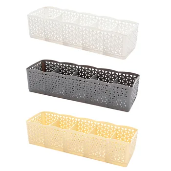 

1PC 5 Cells Plastic Organizer Storage Box Tie Bra Socks Drawer Cosmetic Divider Family Storage Tools Useful YB090M78