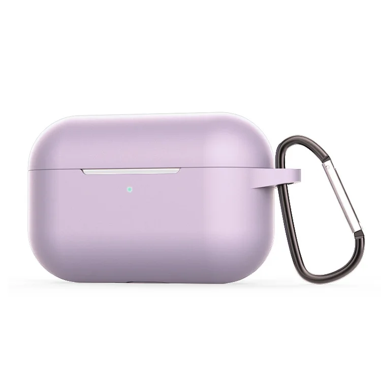 Violet Противоударный силиконовый чехол для Apple Airpods pro TWS blutooth, мягкий чехол для наушников Air pods pro 3, защитный чехол для гарнитуры с крючком - Цвет: Violet