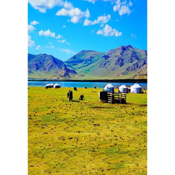 

Photography Backgrounds Natural Photophone Clouds Mountains River Grassland Children Photo Backdrops For Photo Studio