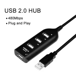 Multi Usb 2,0 Hub 4 puertos de alta velocidad Splitter Expansion Desktop Pc Laptop adaptador