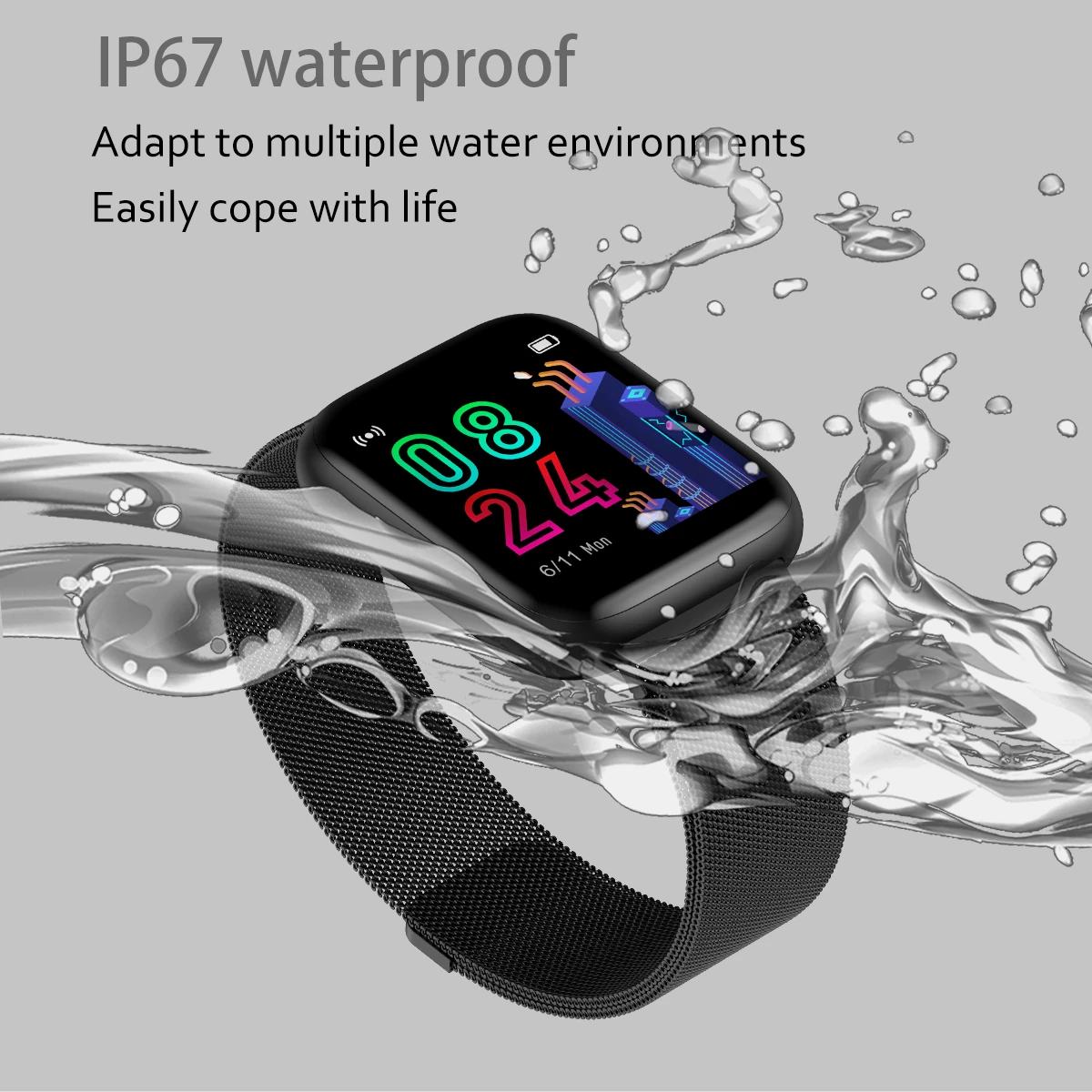 LYKRY P4 мужские и женские Смарт-часы 1,4 дюймов ips полный экран сенсорный мониторинг сердечного ритма IP67 Водонепроницаемый фитнес-трекер часы