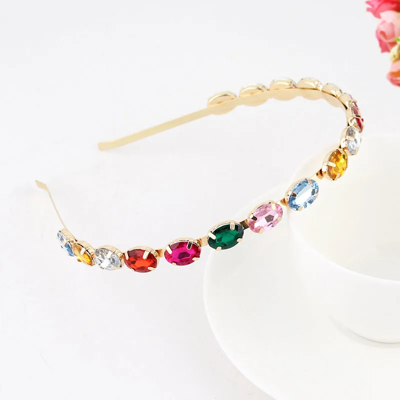 colorful gold Винтажный, из металлического сплава, со стразами рамка с жемчугом Bella резинки для волос для женщин заколки для волос аксессуары для волос для девочек повязка на голову diademas opaska - Цвет: colorful gold