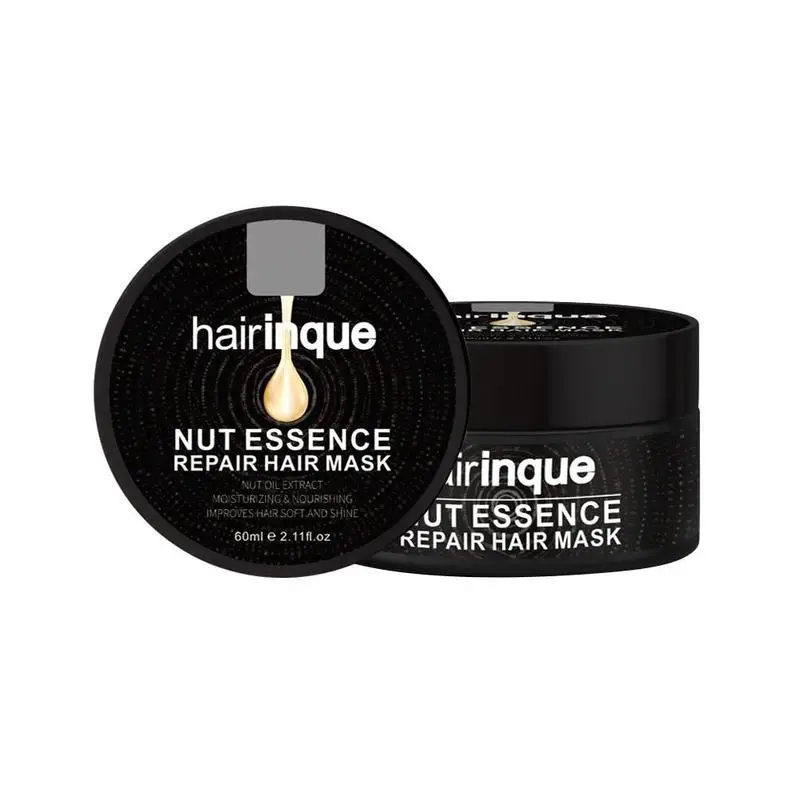 Hairinque, 60 мл, восстанавливающая маска для волос с орехом, для питания, гладких волос, делает волосы мягкими, волшебное лечение волос - Цвет: Black