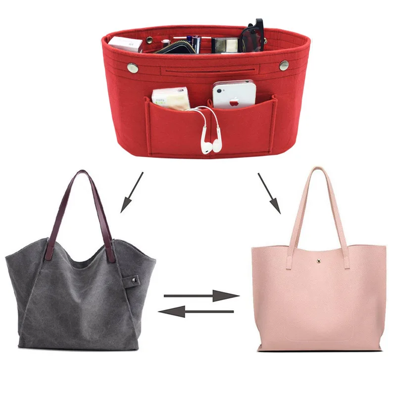 

Cosmetic Storage Bag Felt Bag The "Package" In The Package 7 Colors Multi-functional Bag Portable Fashionable Simple Bag
