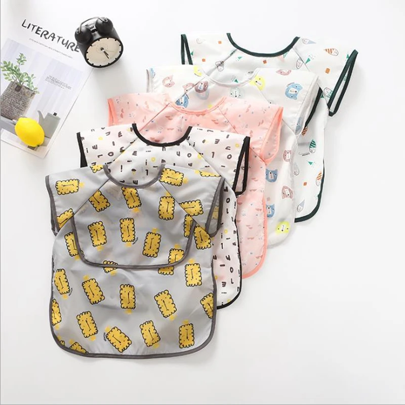 Детский водонепроницаемый нагрудник без рукавов, водонепроницаемый чехол для малышей, детская одежда из тафты, водонепроницаемая одежда для ужина